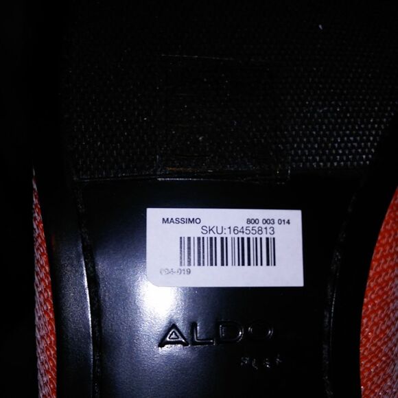 Aldo Mens Dress Shoes Loafers Orange Black Snake Sequin Mossimo Slip On Flex Sol - Picture 8 of 16